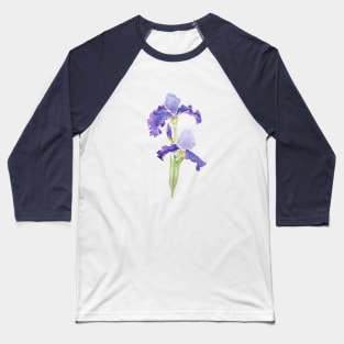 two purple irises ink and watercolor Baseball T-Shirt